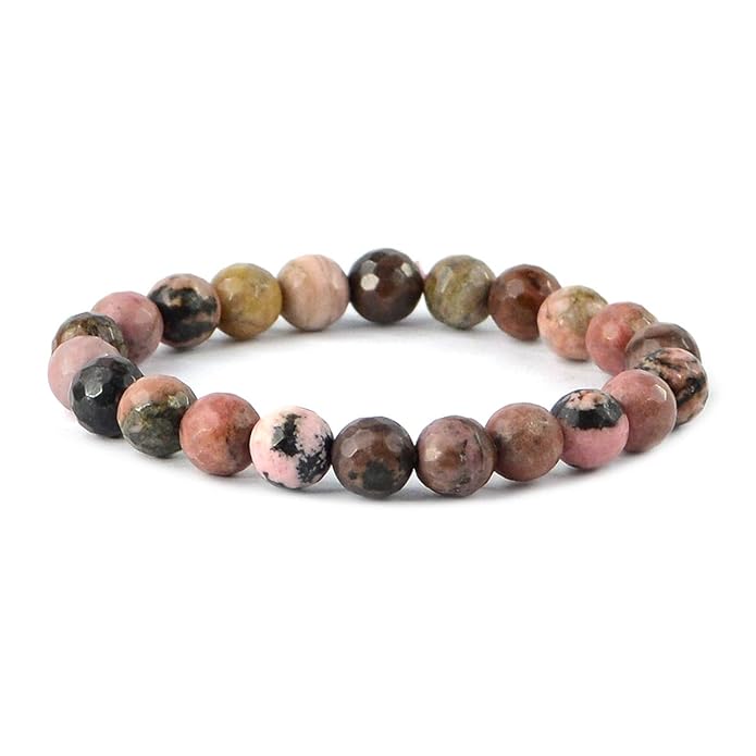 Rhondonite Crystal Bracelet | Lab Certified | Emotional , promotes forgiveness, self love and acceptance - Unisex, 8 mm beads Bracelet
