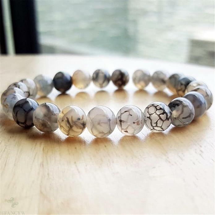 Dragon Vein Crystal Bracelet | Lab Certified | Protection, Courage, Vitality and Emotional - Unisex, 8 mm beads Bracelet