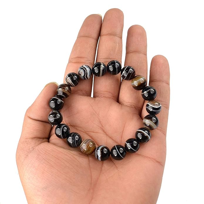 Sulemani Hakik Healing Crystal Bracelet | Lab Certified | For Protection, Emotional and Grounding - Unisex, 8 mm beads Bracelet
