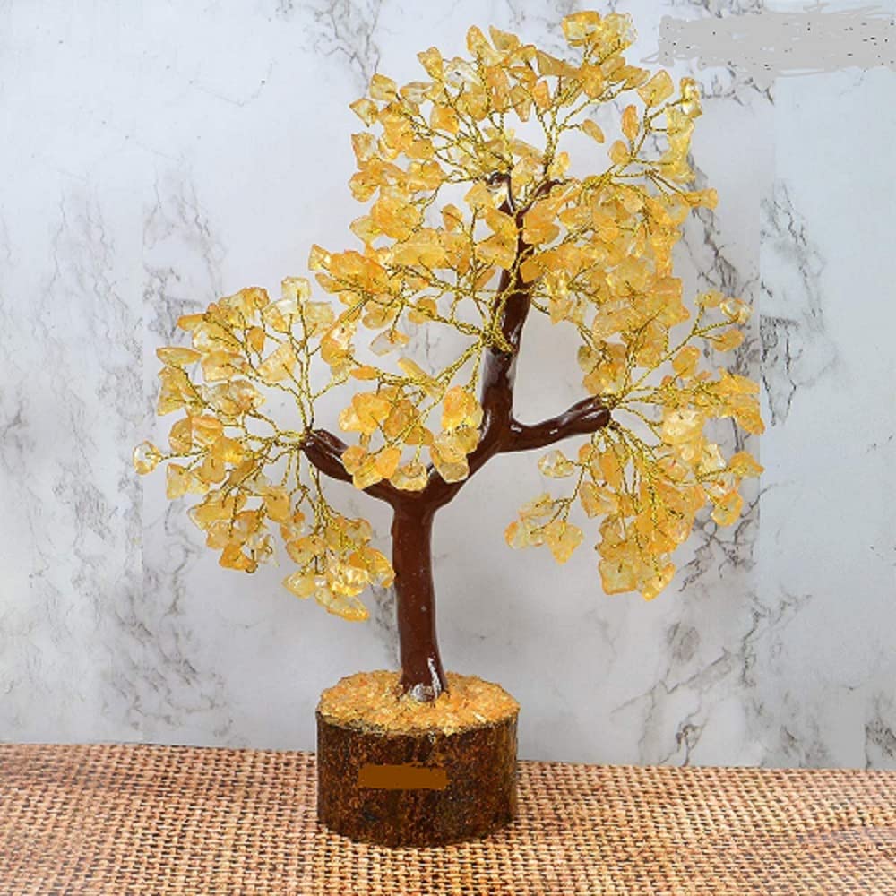 Citrine Crystal Tree Wooden Base- A Vibrant Source of Abundance, Joy, and Positive Energy