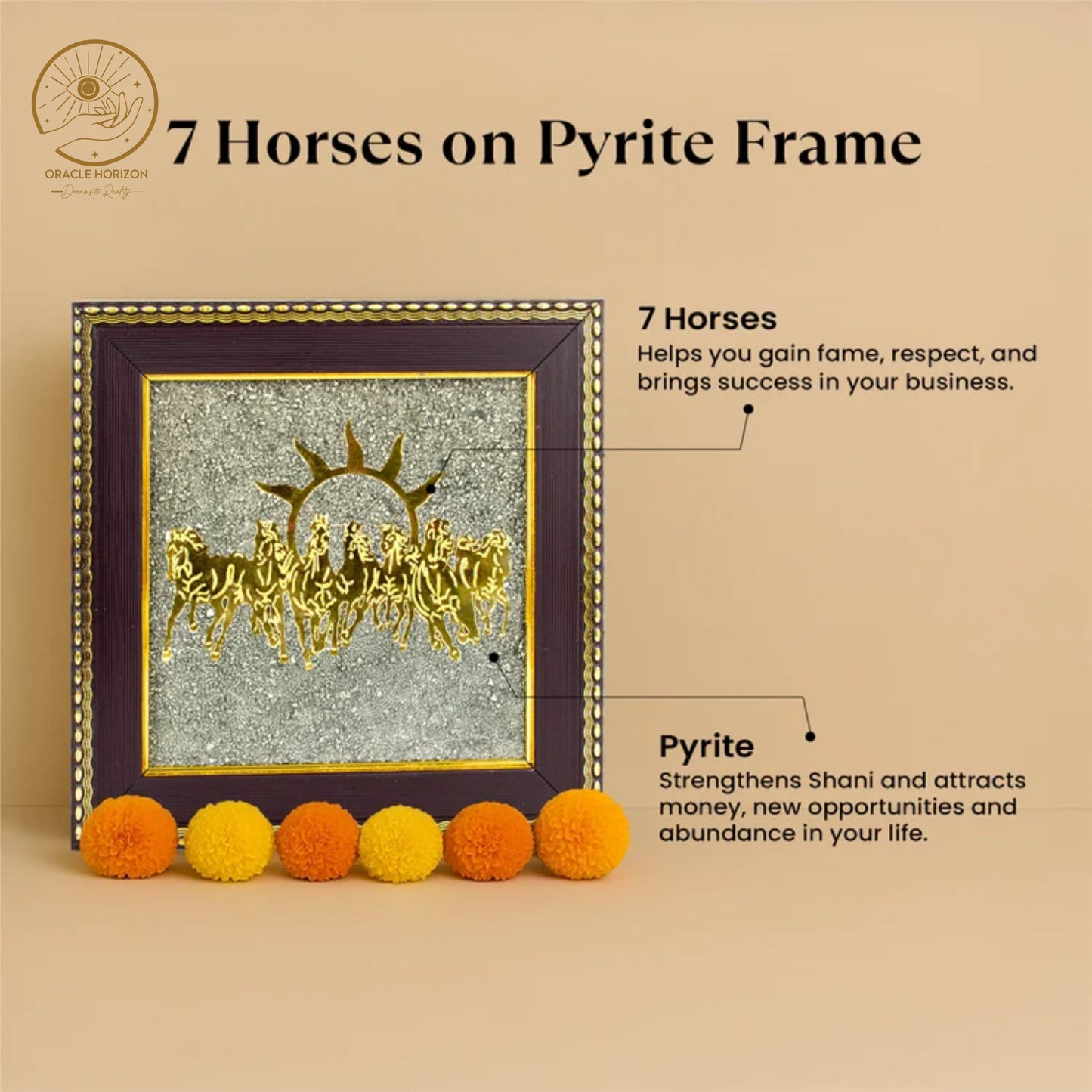 Oracle Horizon 7 Horse on Raw Pyrite Frame