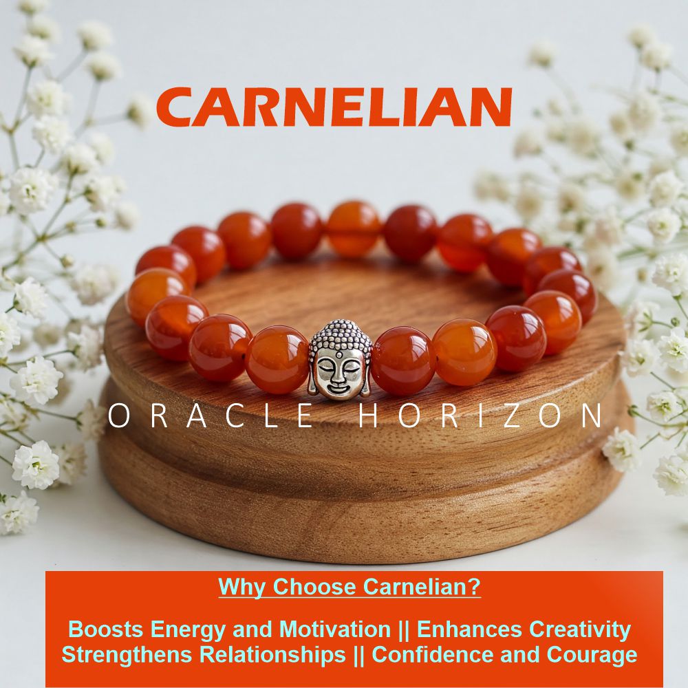 Carnelian Crystal Bracelet | Lab Certified | For motivation, confidence, vitality and energy | For Body Builders - Unisex