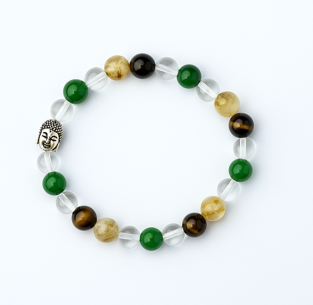 Competitive Exam Crystal Bracelet | Lab Certified | Promotes Attracts Good Luck, Promotes Focus, Concentration and Confidence - Unisex, 8 mm beads Bracelet