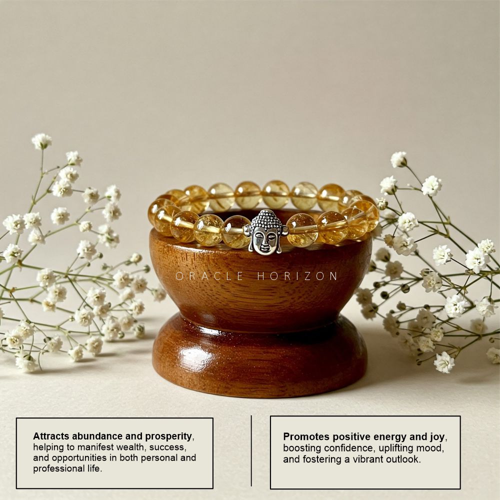 Natural Citrine Crystal Bracelet | Lab Certified | For Growth, abundance and confidence - Unisex, 8 mm beads Bracelet