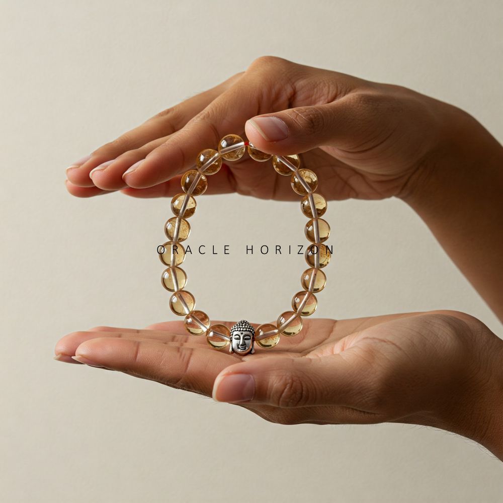 Natural Citrine Crystal Bracelet | Lab Certified | For Growth, abundance and confidence - Unisex, 8 mm beads Bracelet