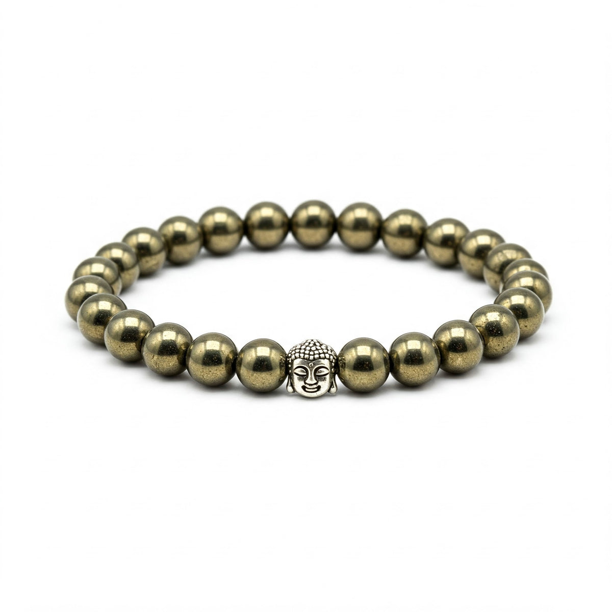 Pyrite Crystal Bracelet | Lab Certified | For Financial Gains, Abundance and Prosperity | Money Mangnet - Unisex, 8 mm beads Bracelet