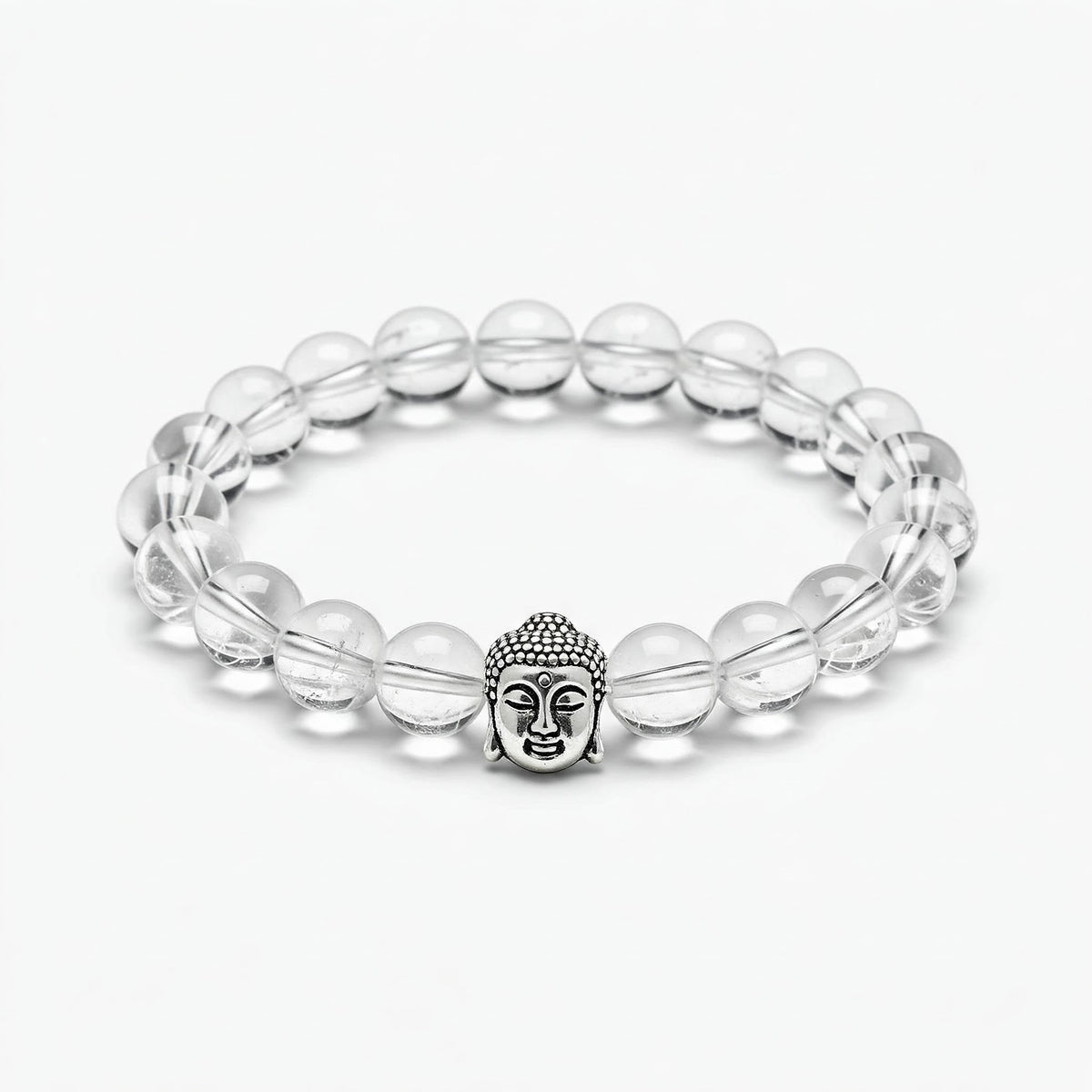 Clear Quartz Crystal Bracelet | Lab Certified | Amplifies Energy, Enhances Clarity and focus - Unisex, 8 mm beads Bracelet