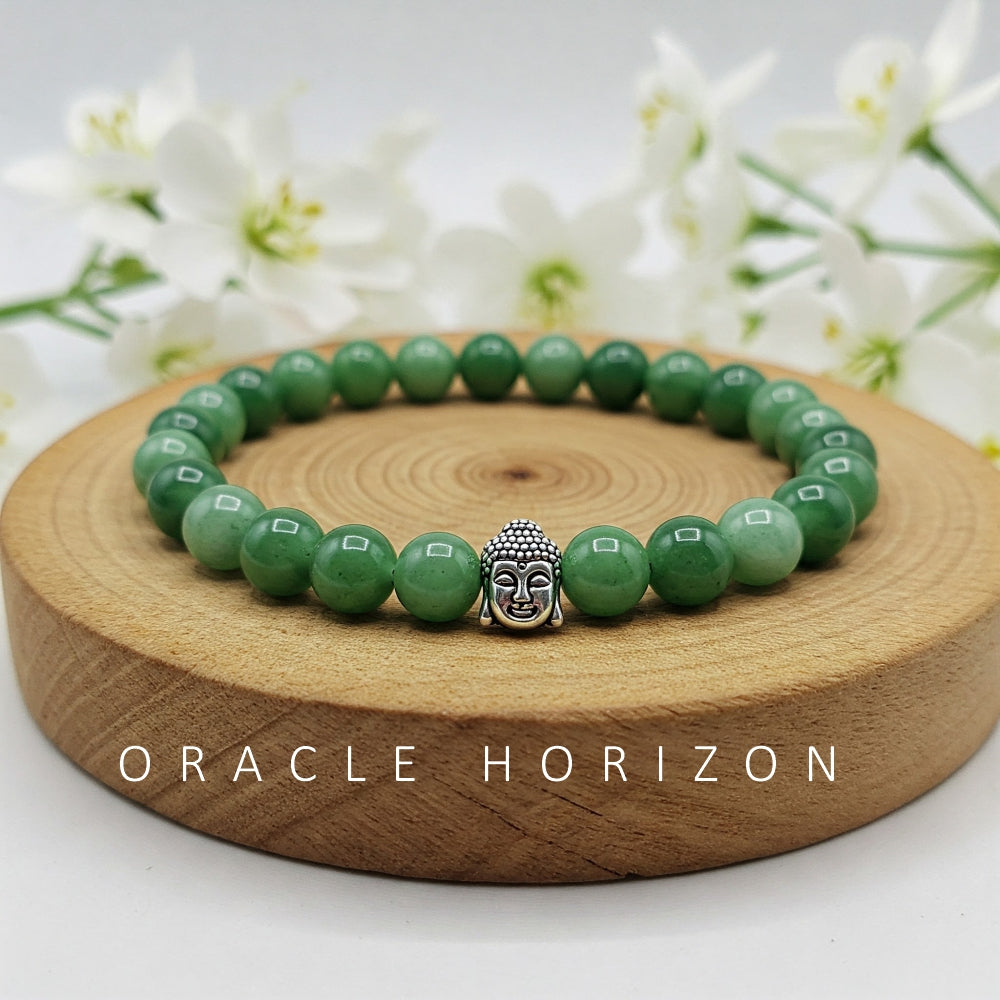 Green Jade Crystal Bracelet | Lab Certified | For Abundance and Prosperity and Heart Chakra - Unisex, 8 mm beads Bracelet