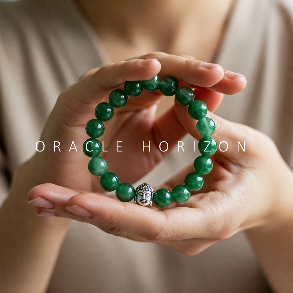 Green Jade Crystal Bracelet | Lab Certified | For Abundance and Prosperity and Heart Chakra - Unisex, 8 mm beads Bracelet