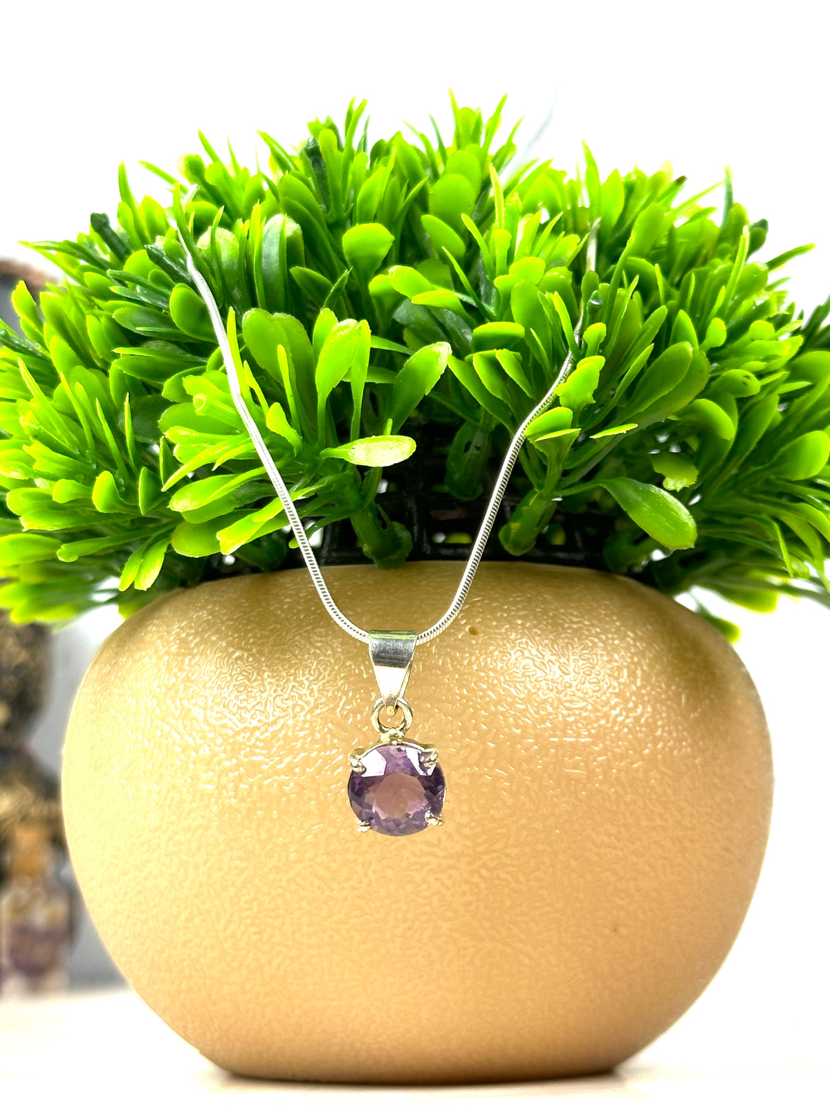 Amethyst Crystal Pendant | Lab Certified | For Courage, Protector And Will Power - Women