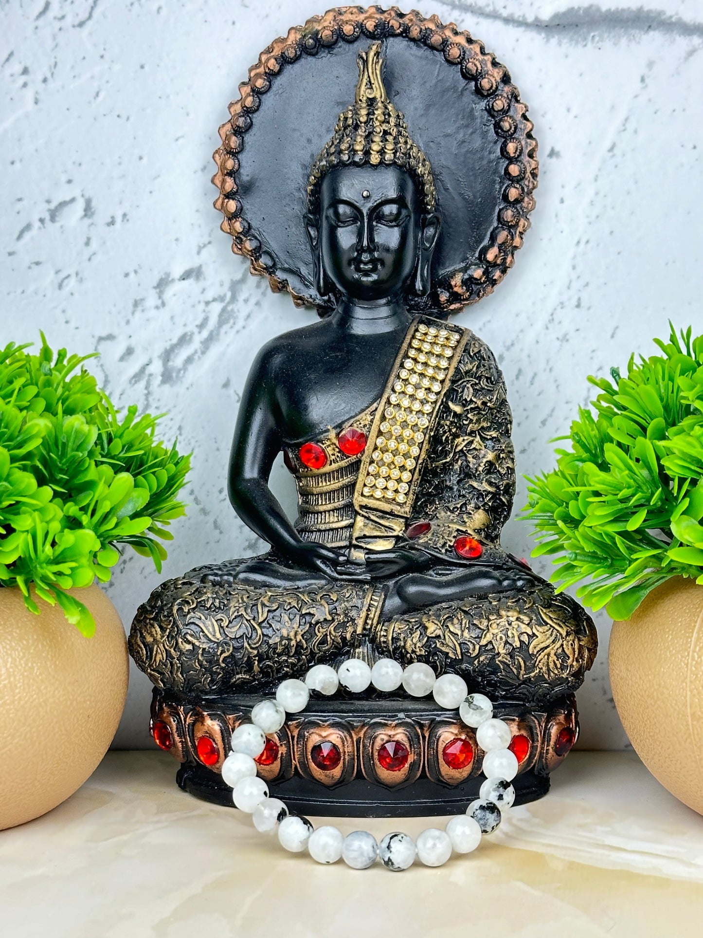 Rainbow Moonstone Crystal Bracelet | Lab Certified | Enhances Fertility, Balances Sacral Chakra and Third Eye Chakra - Unisex, 8 mm beads Bracelet