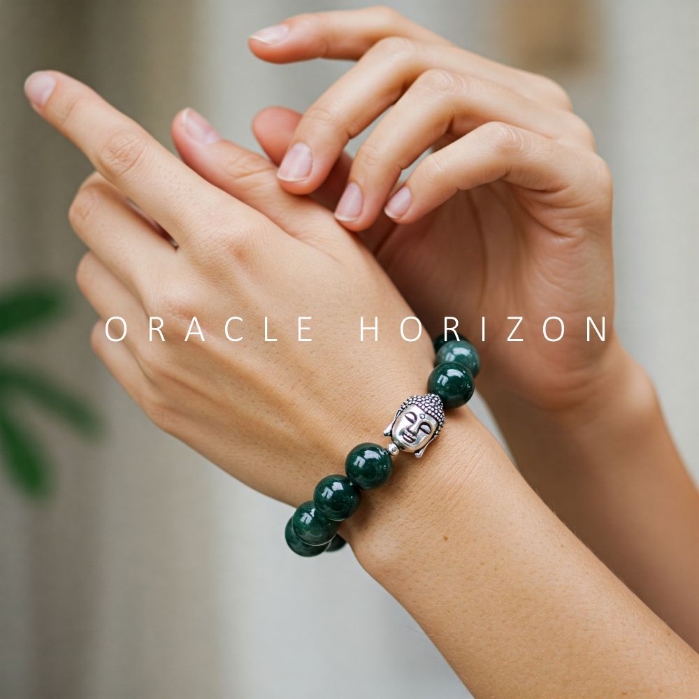 Moss Agate Crystal Bracelet | Lab Certified | For Abundance, Emotional and Manifestation - Unisex, 8 mm beads Bracelet