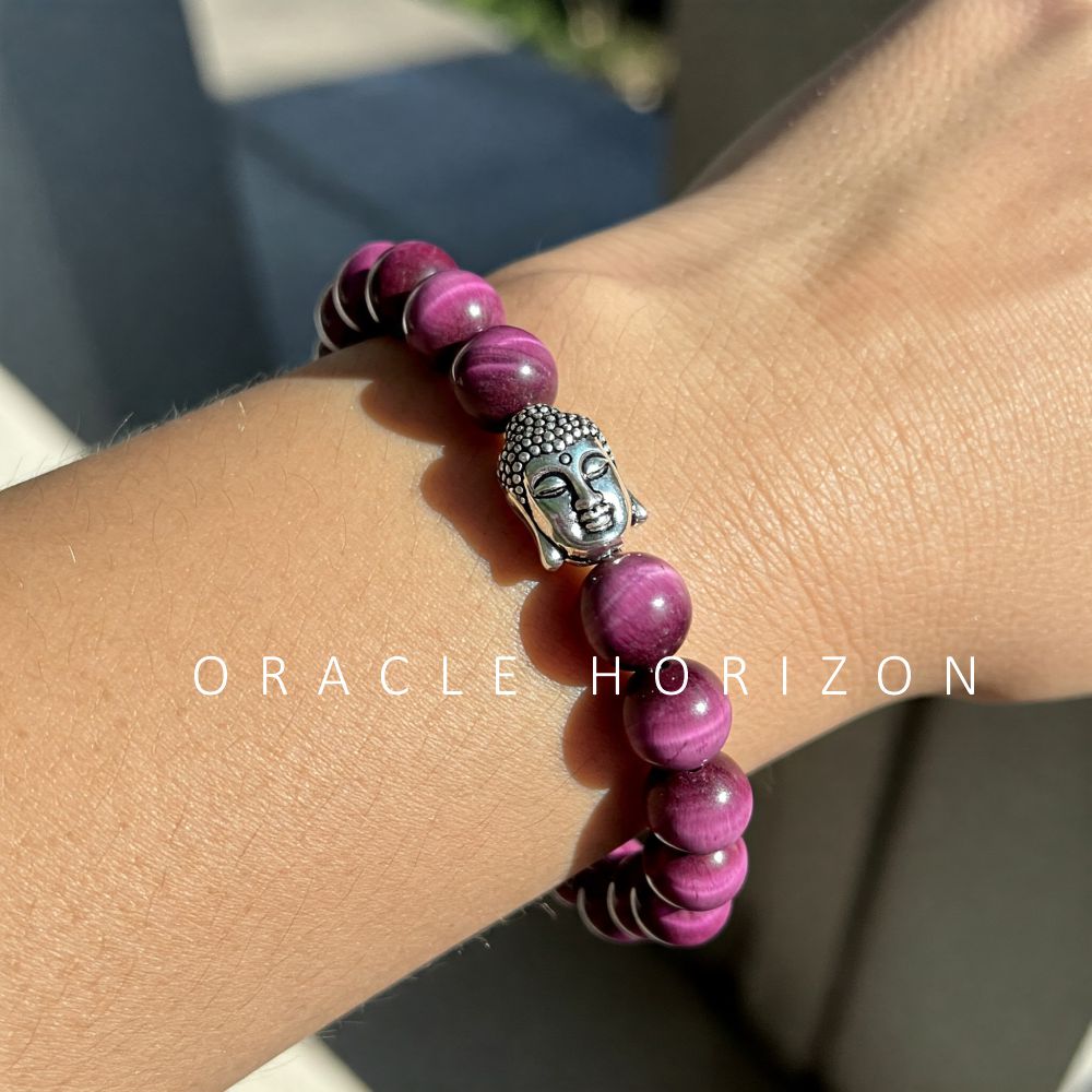 Pink Tiger Eye Crystal Bracelet | Lab Certified | For Confidence, Emotional and Courage - Unisex, 8 mm beads Bracelet