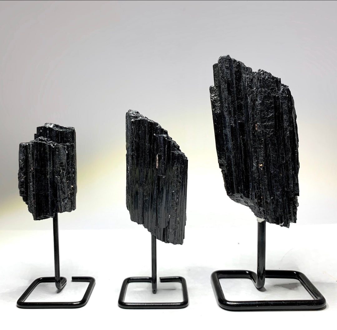 Black Tourmaline Crystal Stand | Protect Against Negativity | Grounding and Stability