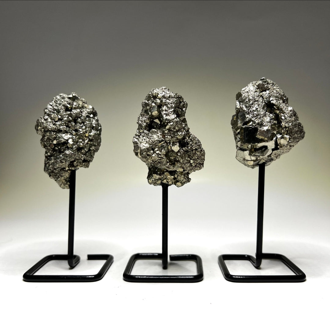 Pyrite Crystal Stand: A Symbol of Strength and Abundance | Money Magnet