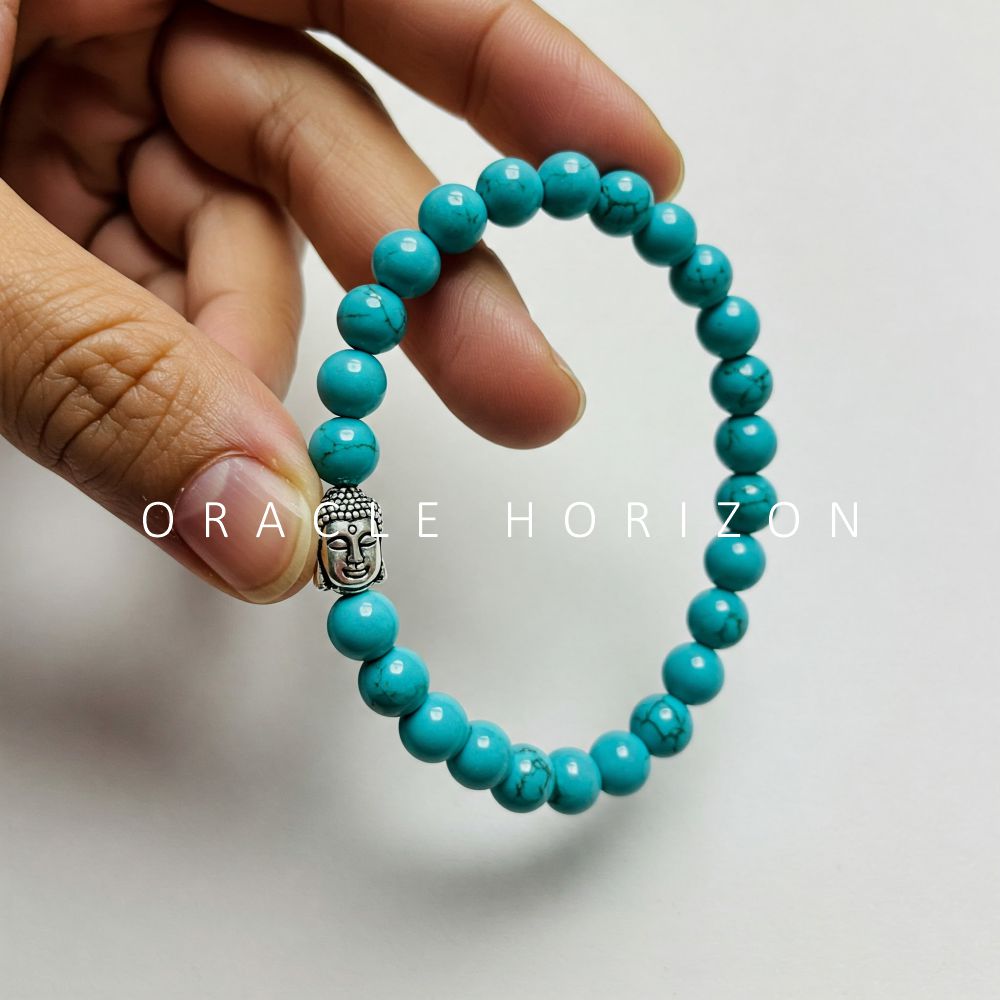 Turquoise Crystal Bracelet | Lab Certified | For , protection, communication and promotes harmony and balance - Unisex, 8 mm beads Bracelet