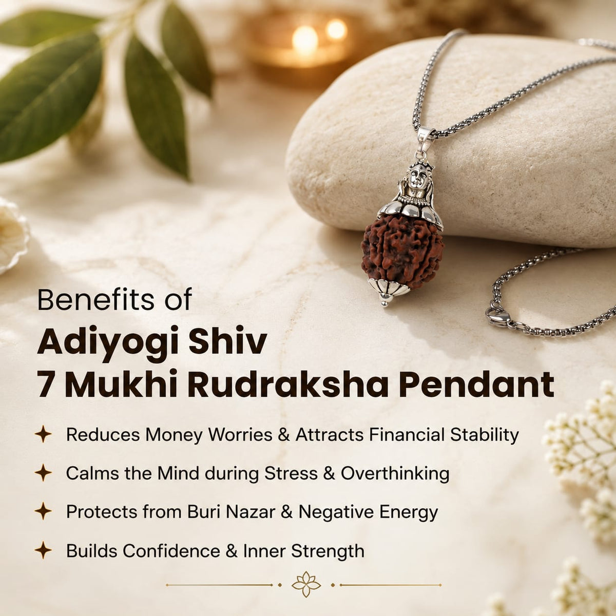 Adiyogi Shiv 7 Mukhi Rudraksha Pendant