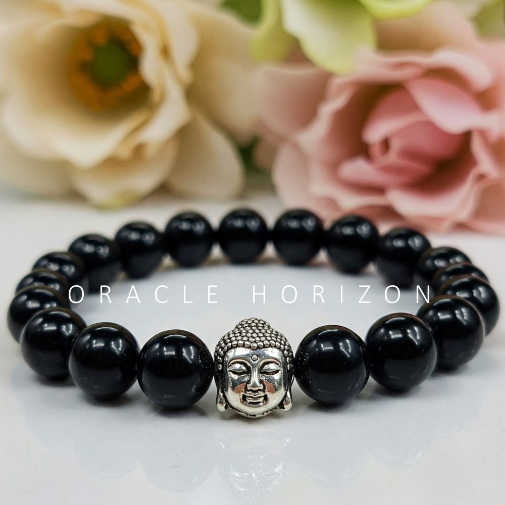 Black Obsidian Crystal Bracelet | Lab Certified | For Evil Eye Protection - Unisex, 8 mm beads Bracelet