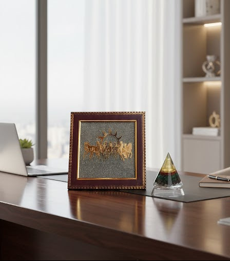 Oracle Horizon – 7 Horse Raw Pyrite Frame with Money Magnet Cone Power Combo for Wealth Flow • Success • Financial Stability