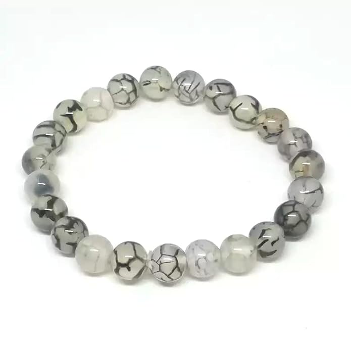 Dragon Vein  Crystal Bracelet | Lab Certified | Protection, Courage, Vitality and Emotional  - Unisex, 8 mm beads Bracelet