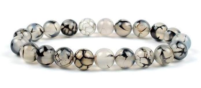 Dragon Vein  Crystal Bracelet | Lab Certified | Protection, Courage, Vitality and Emotional  - Unisex, 8 mm beads Bracelet