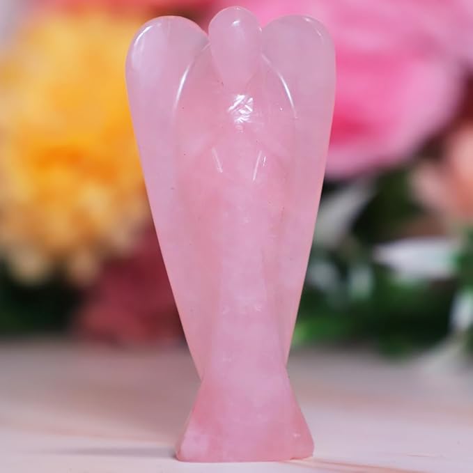 Rose Quartz Crystal Angel ( 2 Inches ): Divine Love, Healing, and Emotional Comfort