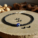 Black Tourmaline Protection Anklet – Natural Energy Shield for Grounding & Positivity