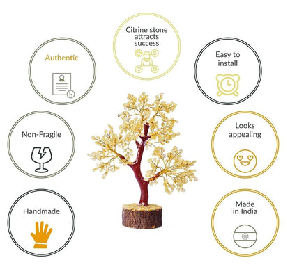 Citrine Crystal Tree Wooden Base- A Vibrant Source of Abundance, Joy, and Positive Energy