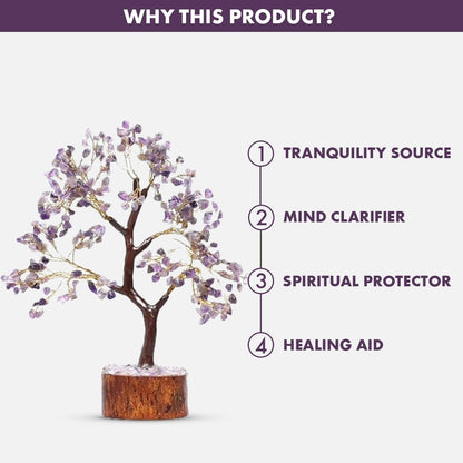 Amethyst Crystal Tree Wooden Base-A Beautiful Catalyst for , Clarity, and Spiritual Growth