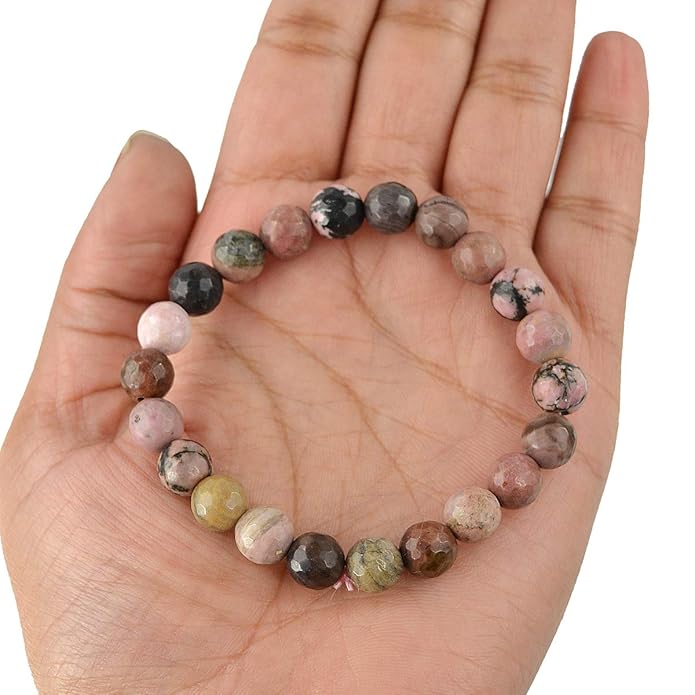 Rhondonite  Crystal Bracelet | Lab Certified | Emotional , promotes forgiveness, self love and acceptance - Unisex, 8 mm beads Bracelet