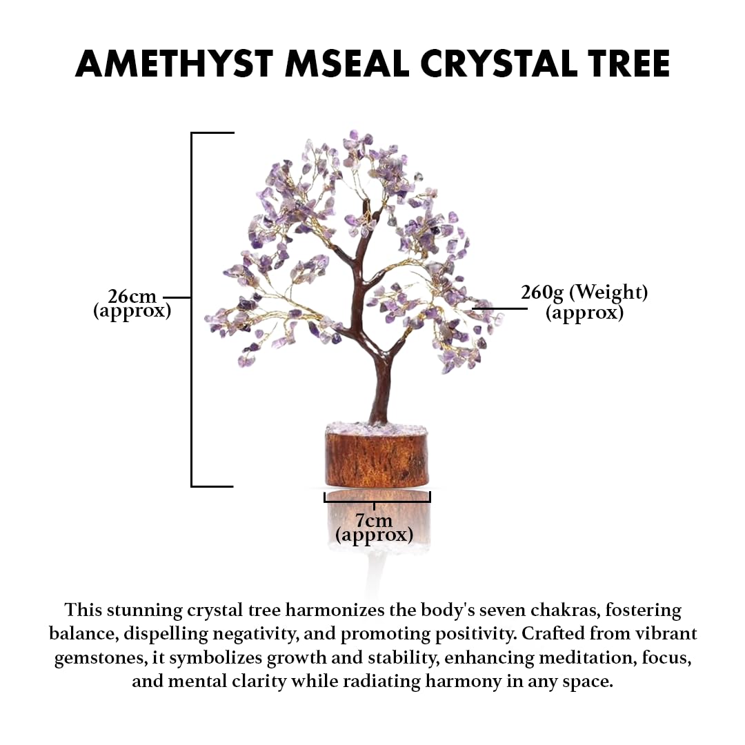 Amethyst Crystal Tree Wooden Base-A Beautiful Catalyst for , Clarity, and Spiritual Growth