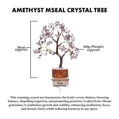 Amethyst Crystal Tree Wooden Base-A Beautiful Catalyst for , Clarity, and Spiritual Growth