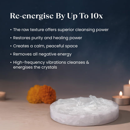 Pyrite Abundance Stone with Raw Selenite Charging Tray