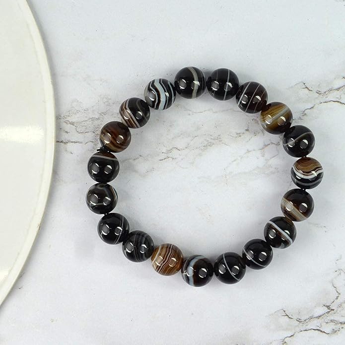 Sulemani Hakik Healing Crystal Bracelet | Lab Certified | For Protection, Emotional  and Grounding - Unisex, 8 mm beads Bracelet