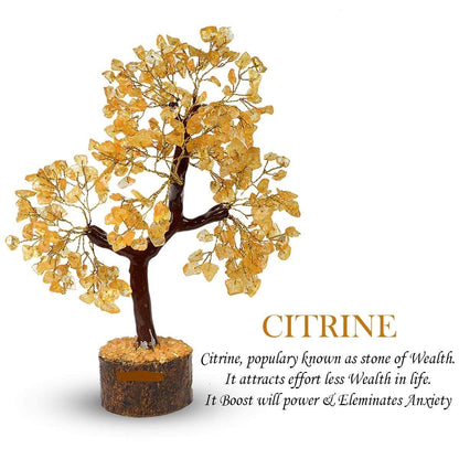 Citrine Crystal Tree Wooden Base- A Vibrant Source of Abundance, Joy, and Positive Energy