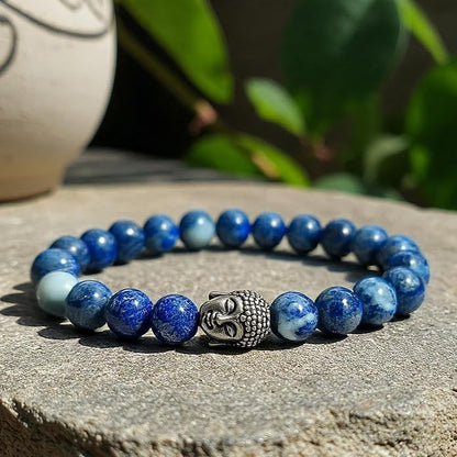 Lapis Lazuli  Crystal Bracelet | Lab Certified | For Spiritual Growth, Communication and Mental Clarity - Unisex, 8 mm beads Bracelet