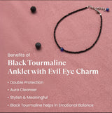 Black Tourmaline Protection Anklet – Natural Energy Shield for Grounding & Positivity