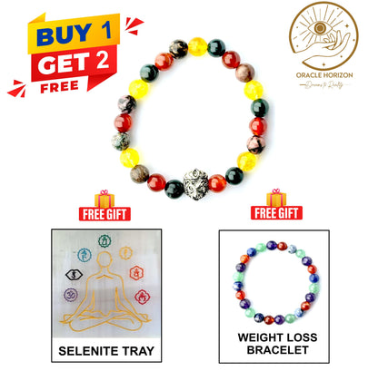 The Wellness Boost Bundle | Buy 1 Get 2 Free: Vitality Power Bracelet + FREE Selenite Tray ; Weight Loss Bracelet
