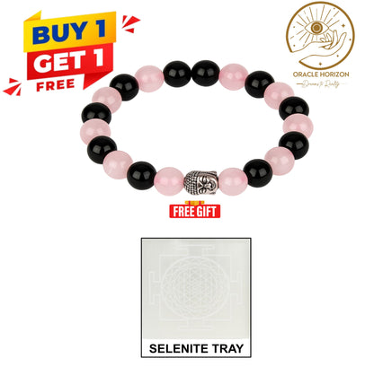 Love & Protection Set - Buy a Rose Quarts and obsidian combo btacelet & Get a Free Selenite Charging Tray
