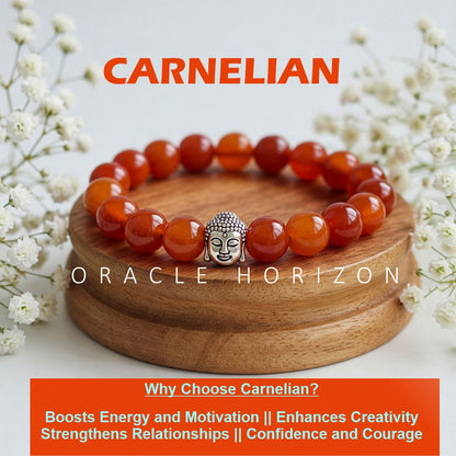 Carnelian  Crystal Bracelet | Lab Certified | For motivation, confidence, vitality and energy | For Body Builders - Unisex