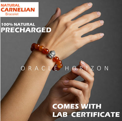 Carnelian  Crystal Bracelet | Lab Certified | For motivation, confidence, vitality and energy | For Body Builders - Unisex