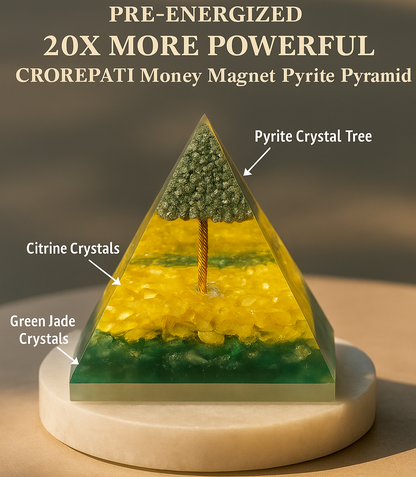 Oracle Horizon – CROREPATI Money Magnet Pyrite Pyramid | Pre-Energized | 20X More Powerful