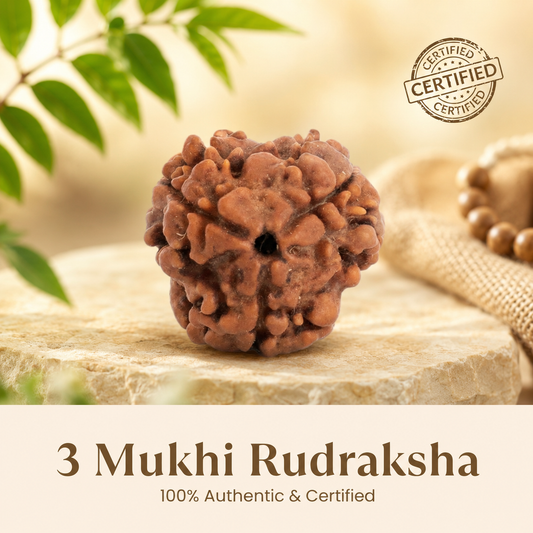 Nepal Origin 3 Mukhi Rudraksha -17mm to 22mm