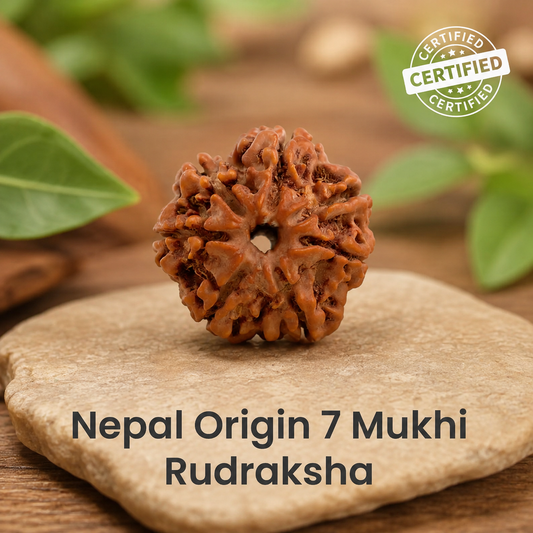 Nepal Origin 7 Mukhi Rudraksha - 17mm to 22mm