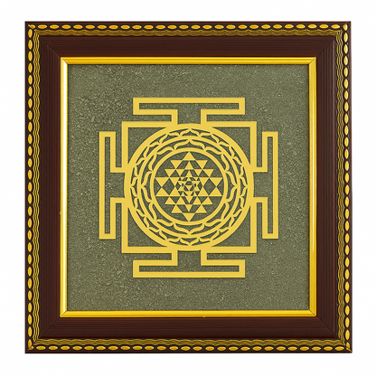 Oracle Horizon Shree Yantra on Raw Pyrite Frame