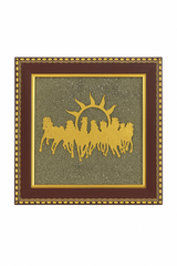 Oracle Horizon – 7 Horse Raw Pyrite Frame with Money Magnet Cone Power Combo for Wealth Flow • Success • Financial Stability