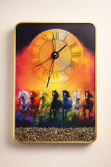 Raw Pyrite with 7 Horse & Peacock Clocks