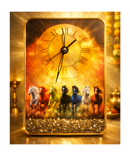 Raw Pyrite with 7 Horse & Peacock Clocks