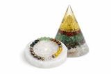 Dhanyog Wealth Harmony Combo  (Dhanyog Bracelet + Money Magnet Cone Pyramid + Raw Selenite Tray)