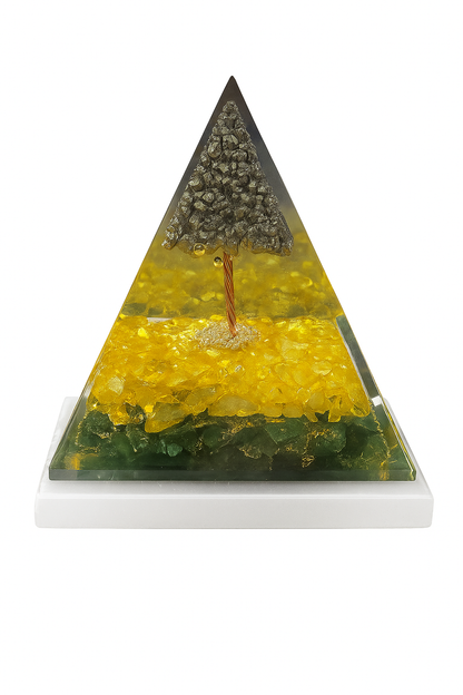 Crorepati Pyramid – Abundance &amp; Wealth Generator | Buy 1 Crorepati Pyramid and Get 1 Selenite Tray FREE!